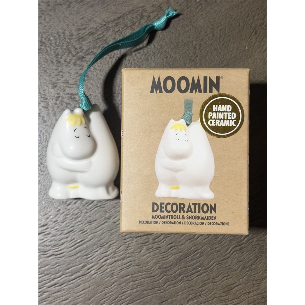 Moomin Hand-Painted Ceramic Hanging Decoration Ornament Moomintroll & Snorkmaide